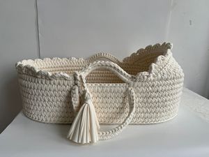 Cesto per Neonati in Corda di Cotone Ovale Tradizionale Ecologico, Intrecciato a Mano, <span class=keywords><strong>Lettino</strong></span> Portatile per Neonati, per Uso in Camera da Letto e all'Aperto - Product Image 6