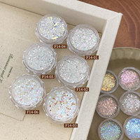 Paillettes pour ongles, 6 couleurs, paillettes blanches scintillantes, poudre brillante pour embellissement des ongles