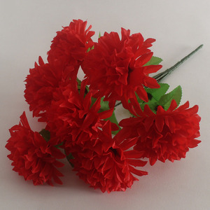Venta caliente flores de crisantemo artificial Barato 7 cabezas Flor de seda Tela funeraria Ramo de flores artificiales para tumba - Product Image 5