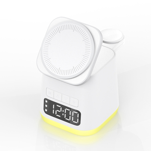 ที่ชาร์จไร้สายแบบพกพาได้, ที่ชาร์จแบบไร้สายแม่เหล็กนาฬิกาปลุกพับได้แท่นชาร์จไร้สายสำหรับ iPhone iWatch airpods - Product Image 4