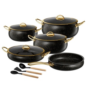 12-Piece <strong>Pot</strong> <strong>Set</strong> With Lid Frying Pan Soup <strong>Pot</strong> and Silicone Spoon Wholesale Luxury Non-Stick Pan Kitchenware - Product Image 2