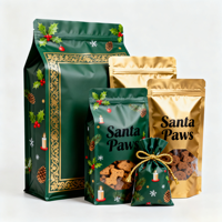 Sacs de nourriture pour animaux de compagnie de Noël Stand-Up Pouch avec Valve en aluminium