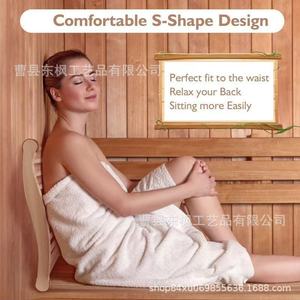 Cojín de respaldo de madera para sauna, marco de madera maciza con curva en forma de S y almohadillas antideslizantes para accesorios de sauna - Product Image 2