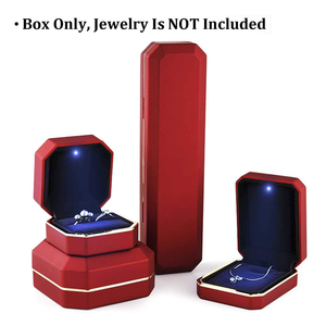 Luxury Spray Painted Jewelry Box Valentine's Day Wedding Packaging Ring Pendant Jewelry <b>Strap</b> LED Light Box - Product Image 2