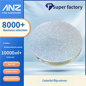 Nhà Máy Tùy Chỉnh Hiện Đại Sáng Bóng Nhỏ Hai Mặt Kẽm Hợp Kim Trang Điểm Gương Xách Tay Có Thể Gập Lại Mỹ Phẩm Kim Loại Khuyến Mại Gương - Product Image 2