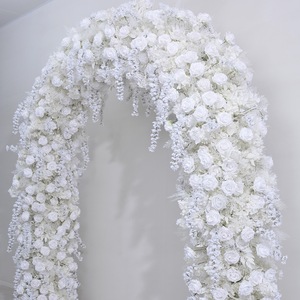 Décoration de Couloir et d'Entrée en Soie Européenne Faite à la Main pour Mariage, Saint-Valentin, Noël, Allée de Cérémonie et Arche Latérale - Product Image 6