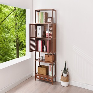 Estantería de bambú estilo chino, de madera maciza, con puertas, para estudio, oficina o como vitrina. - Product Image 2