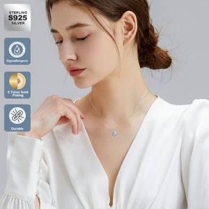 1-4ct moissanite מעבדה-תליון יהלום זהב לבן 14k מצופה 925 זהב לבן מצופה כסף סטרלינג שרשרת נשים - Product Image 4