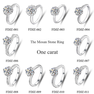 Joyería de Mossanite personalizada al por mayor, anillos de boda de compromiso de plata 925 de 1 quilate, anillo de promesa de diamante cultivado en laboratorio para mujer - Product Image 4