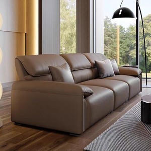 Italian Minimalist Elephant Ear Genuine Leather <b>Sofa</b> 3 4 Seater Straight Light Luxury Living Room Home Couch - Product Image 3