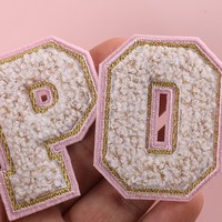 Patchs brodés en chenille personnalisés à appliquer au fer à repasser en forme de cœur pour vêtements, chapeaux, sacs
