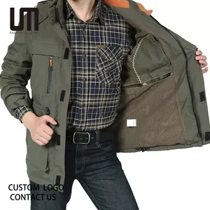 Abrigo largo de invierno para hombre, chaqueta con capucha extraíble, a prueba de viento, personalizado, de alta calidad