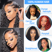 Perruques de cheveux humains indiens Remy Water Wave 13x4 13x6 complètes, perruque frontale en dentelle suisse sans colle, pré-épilée, bouclée en vrac, perruque en dentelle HD