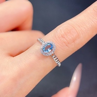 Wholesale Custom 925 Sterling Silver Oval Cut Topaz Ring 4mmx6mm Minimalist Prong Setting Unisex Gift for Party OEM ODM