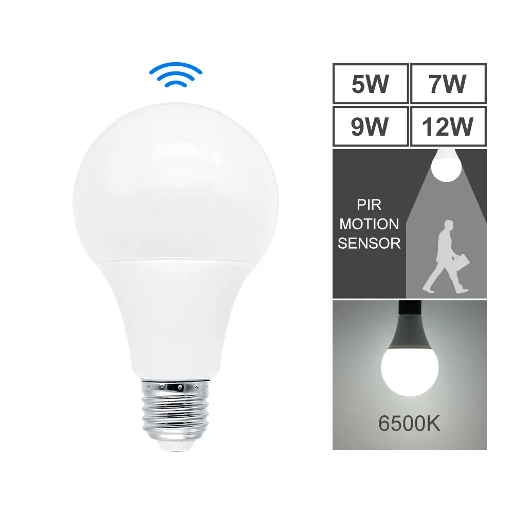 5W 7W 9W 12W Motion Sensor LED E27 220V Radar Sensor Light Lamp 6500K Lamparas Bulb For Home Stair Pathway Corridor