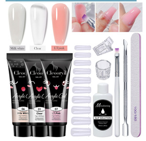 12pcs 15ml Nail Extension Gel <b>Kit</b> French Manicure Set with <b>Mini</b> UV Lamp Top Base Coat OEM <b>Tools</b> - Product Image 2