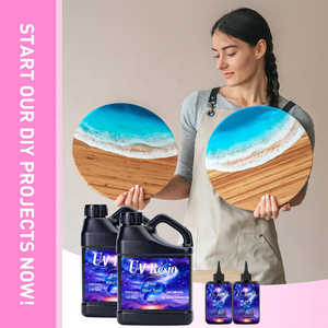 Kit de résine UV améliorée 10g-1000g Fournitures de résine UV dure transparente Colle activée prémélangée Matériau de fabrication artisanale à durcissement rapide - Product Image 3