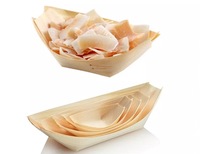 Barquettes à sushi jetables biodégradables en bois, plateaux de service alimentaire pour services de traiteur