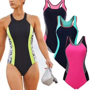 entrenamiento de natación conjunto Suppliers-Traje de baño de una pieza para mujer, ropa de baño deportiva para entrenamiento atlético, 2022