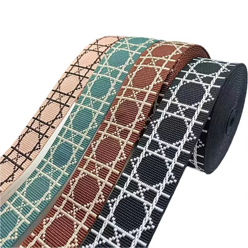 Vendita calda cintura in tessuto jacquard 100% poliestere personalizza la tessitura ricamata con motivo per tracolla