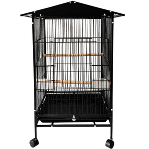 <span class=keywords><strong>Jaula</strong></span> de Lujo Grande de Metal Negro con 4 Ruedas <span class=keywords><strong>para</strong></span> Loros, Canarios, Guacamayos y Periquitos, Venta al por Mayor - Product Image 5