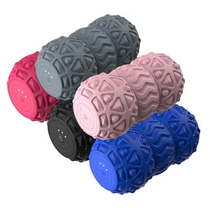 Crazy fit massage ce rohs foam roller ball therapy massage double peanut vibrating electric massage roller ball