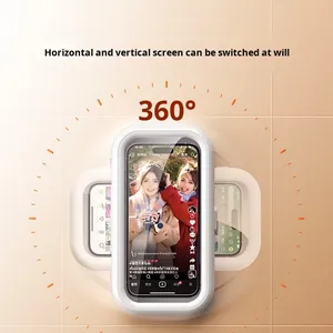 Soporte de teléfono de ducha táctil con pantalla de ángulo ajustable de 360 grados resistente al agua, soporte de teléfono antivaho para montaje en pared - Product Image 2