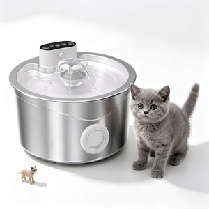 Bebedero para Mascotas de Acero Inoxidable Aislado y Seguro, Fácil de Desmontar y Limpiar, Fuente para Perros y Gatos - Product Image 1