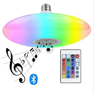 หลอดไฟ LED UFO RGB สีขาวขนาด30W,หลอดไฟ Led อัจฉริยะพร้อมรีโมตคอนโทรลโคมไฟ Led เปลี่ยนสีได้ไฟปาร์ตี้หรี่แสงได้