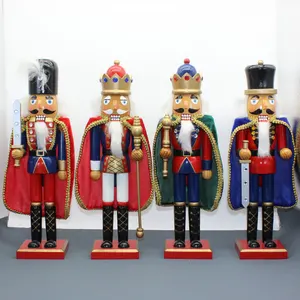 Personalizza i giocattoli di Figurine di natale del soldato dello schiaccianoci di legno della decorazione di natale di 38cm