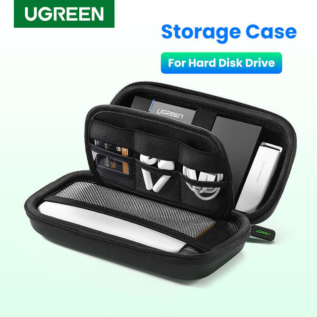 UGREEN 2.5 Inch Hard Disk Drive Case Bag External Hard Drive Portable HDD SSD Box for Power Bank Storage Case Travel Bag
