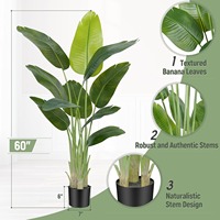 Künstliche Dekorative Pflanzen Großer Tropischer Bananenblattbaum für Außenbereich Garten Hochzeit Party Erntedankfest Dekoration