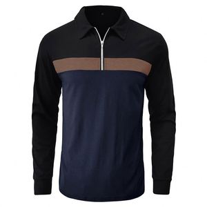 <span class=keywords><strong>Polo</strong></span> da Uomo Bestseller alla Moda, Casual, Ampia, Elegante, per il Lavoro, a Maniche Lunghe con Colletto e Blocchi di Colore - Product Image 2