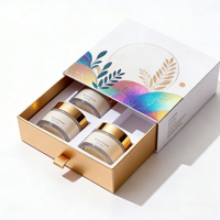 Boîte en carton recyclé pour emballage de bougies, cosmétiques et parfums, avec lamination UV mate, gaufrage et doublure intérieure en éponge EVA