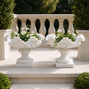 Jardinière en marbre blanc sur mesure <span class=keywords><strong>pour</strong></span> la conception de terrasses et de paysages - Product Image 1
