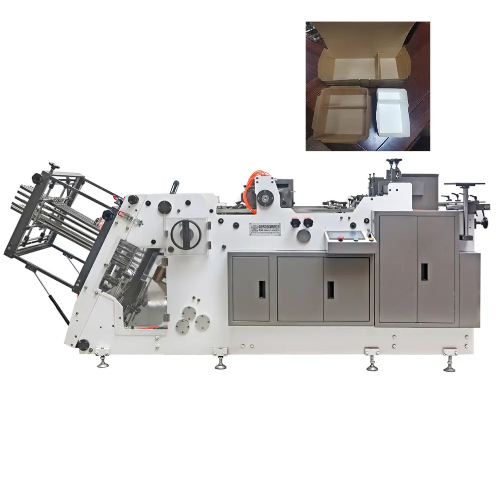 Automatische Hochgeschwindigkeits-Burger Automatische Papiers chale, die Papier-Mittagessen-Hamburger-Pizzaschachtel-Herstellungs maschine bildet