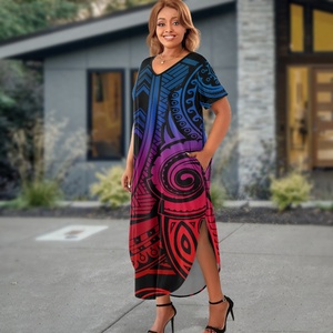 Dégradé bleu grand invité <span class=keywords><strong>de</strong></span> <span class=keywords><strong>mariage</strong></span> Maxi <span class=keywords><strong>robe</strong></span> <span class=keywords><strong>pour</strong></span> les femmes sinueuses été décontracté Floral à manches courtes longue <span class=keywords><strong>robe</strong></span> <span class=keywords><strong>de</strong></span> <span class=keywords><strong>Cocktail</strong></span> avec poches - Product Image 3