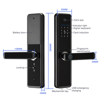 Cerradura Inteligente Biométrica al por Mayor con Cámara de Mirilla Visual, Visualización Remota por App TTlock, Audio Bidireccional, Almacenamiento en la Nube y Llave Digital de Madera