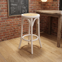 MULIGNA Prix de gros Tabouret de bar scandinave d'extérieur en bois courbé et rotin, style bistrot, pour mariage