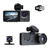 Caméra embarquée 3 canaux 1080P avec WiFi, triple objectif, enregistreur vidéo pour voiture (avant, intérieur, arrière)