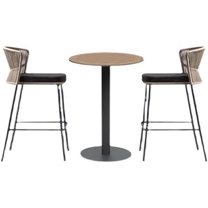 Nordic Rope Rattan aluminum Waterproof Dinning <b>Chair</b> Patio Restaurant Aluminium <b>Stackable</b> Outdoor bar <b>Chair</b> for Garden hotel - Product Image 6