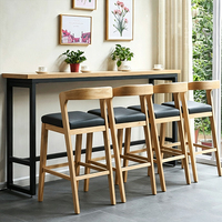 Chaise haute en bois personnalisée pour restaurant, mobilier commercial, pour café, dessert, table à manger en bois massif, tabourets hauts