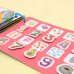 Libro Sensoriale Montessori per Bambini, Libro Educativo Illustrato <span class=keywords><strong>con</strong></span> Puzzle di Abbinamento Animali e <span class=keywords><strong>Numeri</strong></span>, Materiale Ecologico - Product Image 3