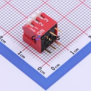 DS1040-03RT DIP Switch Through hole Component (THT) Switch 3 2.54mm Red - Product Image 1