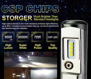 Accessoires automobiles LED haute puissance super lumineux 70W CSP Chips H1 H3 H4 H7 H11 H13 9005 9012 T6 <span class=keywords><strong>Phare</strong></span> LED de voiture - Product Image 5