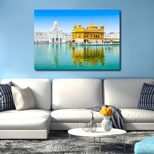 אמנות אירופאית אמריקאית, ארמון מים, אדריכלות אימפרסיוניסטית, פוסטר קנבס 60x60 ס\"מ, קישוט קיר גדול HD, סיטונאי מהמפעל - Product Image 3