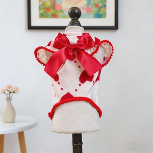 Pet Clothes Heart Print <b>T</b>-Shirt For Small Medium Dogs <b>Cats</b> Four Seasons Polyester Dress - Product Image 4