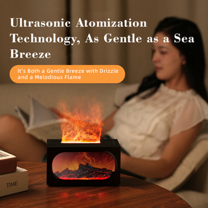 Fireplace Aroma <strong>Diffuser</strong> Ultrasonic Air Humidifier 300ml Essential Oil With Remote Control <strong>Colorful</strong> Flame <strong>LED</strong> Light for Home - Product Image 6
