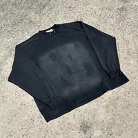 T-shirt décontracté à manches longues imprimé vintage pour hommes, confortable, col rond, design de mode, sweat à capuche sale couleur spray
