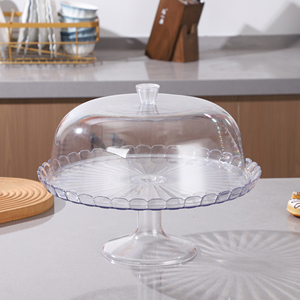 Base de Plástico Transparente para Pastel con Cubierta de Domo, Soporte Transparente para Exhibición de Pasteles, Postres, Repostería, Cafetería - Product Image 5
